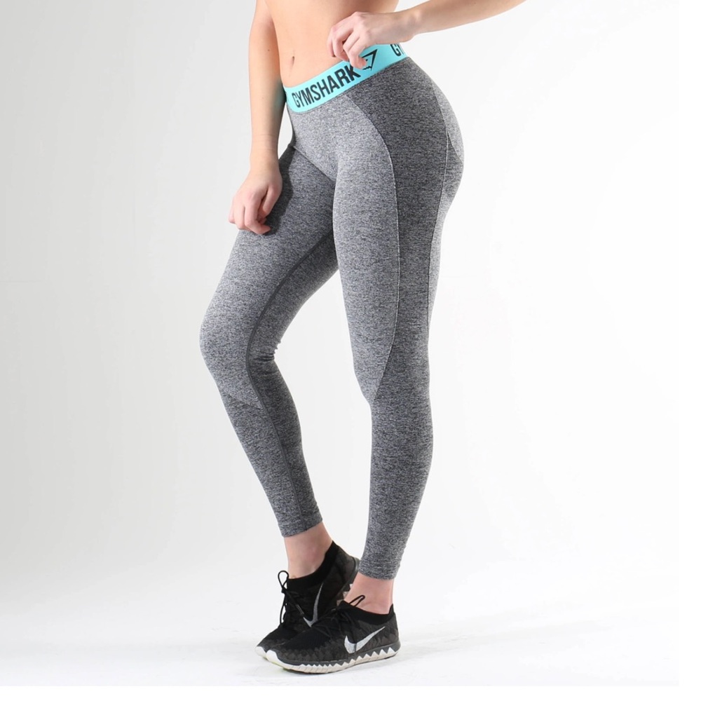 Gymshark Flex Leggings Turquoise / Aqua and Grey